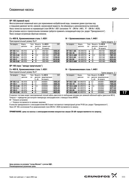 ÐÐ¾Ð²ÑÐ¹ Ð¿ÑÐ°Ð¹Ñ-Ð»Ð¸ÑÑ 2009 Ð½Ð° Ð½Ð°ÑÐ¾ÑÑ Grundfos