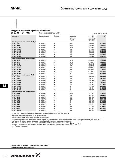 ÐÐ¾Ð²ÑÐ¹ Ð¿ÑÐ°Ð¹Ñ-Ð»Ð¸ÑÑ 2009 Ð½Ð° Ð½Ð°ÑÐ¾ÑÑ Grundfos