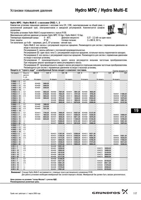 ÐÐ¾Ð²ÑÐ¹ Ð¿ÑÐ°Ð¹Ñ-Ð»Ð¸ÑÑ 2009 Ð½Ð° Ð½Ð°ÑÐ¾ÑÑ Grundfos