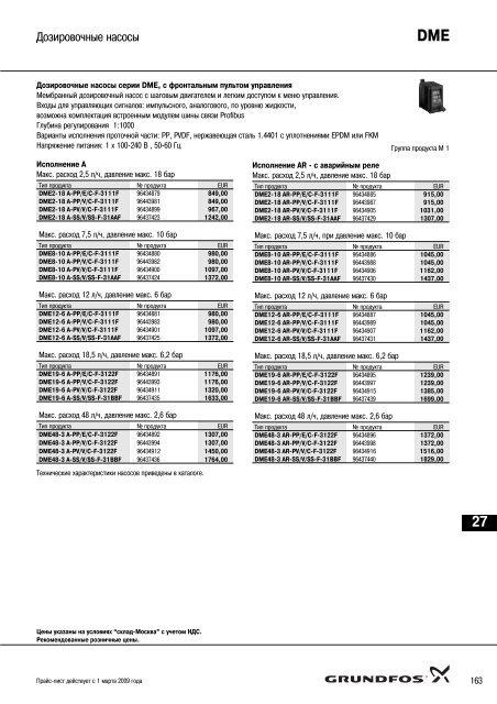 ÐÐ¾Ð²ÑÐ¹ Ð¿ÑÐ°Ð¹Ñ-Ð»Ð¸ÑÑ 2009 Ð½Ð° Ð½Ð°ÑÐ¾ÑÑ Grundfos