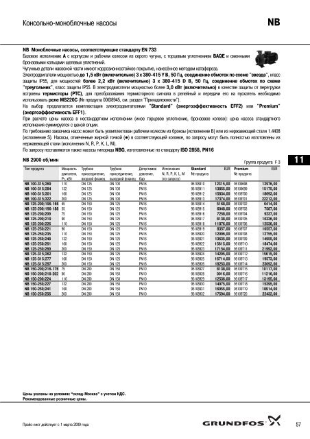 ÐÐ¾Ð²ÑÐ¹ Ð¿ÑÐ°Ð¹Ñ-Ð»Ð¸ÑÑ 2009 Ð½Ð° Ð½Ð°ÑÐ¾ÑÑ Grundfos