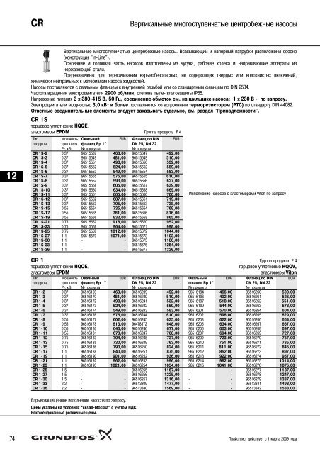 ÐÐ¾Ð²ÑÐ¹ Ð¿ÑÐ°Ð¹Ñ-Ð»Ð¸ÑÑ 2009 Ð½Ð° Ð½Ð°ÑÐ¾ÑÑ Grundfos