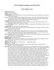 SUNY Orange Graduates List (May 2011)