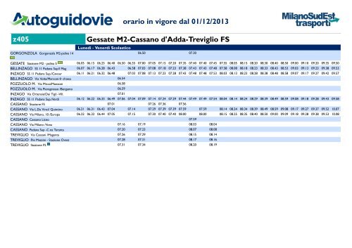 Gessate M2-Cassano d'Adda-Treviglio FS - Milano SudEst Trasporti