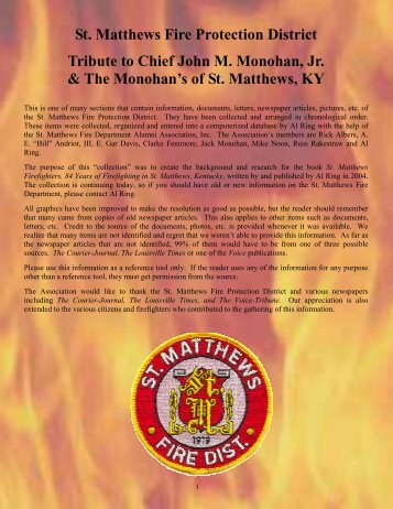 Section C Tribute to Chief John M. Monohan, Jr. & The Monohan's of