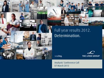 Download Analyst Presentation FY 2012 Results - The Linde Group