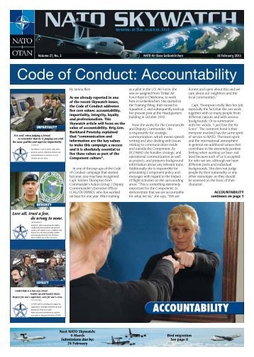 Code of Conduct: Accountability - nato awacs