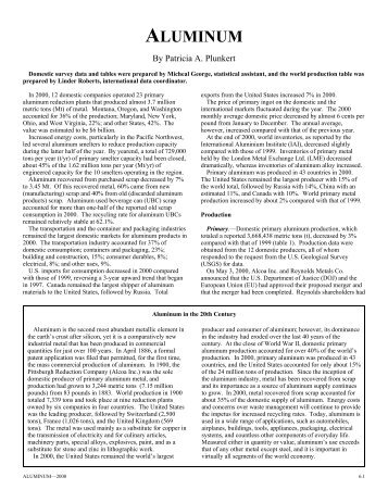 ALUMINUM - USGS Mineral Resources Program