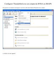 Configurer Thunderbird avec un compte du BVRA en IMAPS (.pdf)