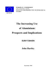 The Increasing Use of Aluminium: Prospects and Implications EUR ...