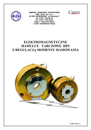 elektromagnetyczne hamulce tarczowe hps z ... - Cantoni Group