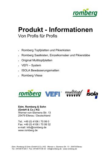 Produkt - Informationen - Romberg