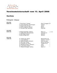 Vereinsmeisterschaft vom 13. April 2008 Startliste - Reitverein ...