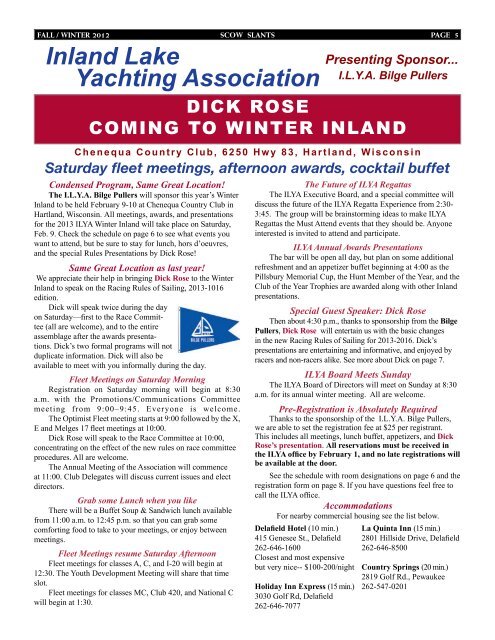 Fall / Winter 2012 - Inland Lake Yachting Association