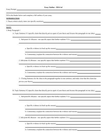 Blank essay outline