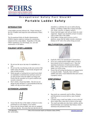 Portable Ladder Safety - Environmental Health & Radiation Safety