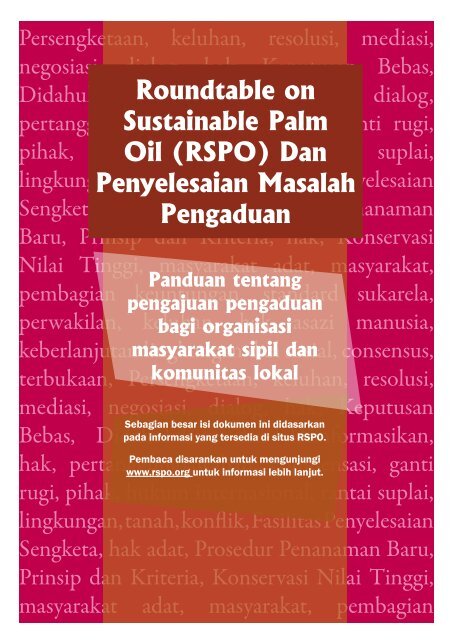 RSPO - Forest Peoples Programme