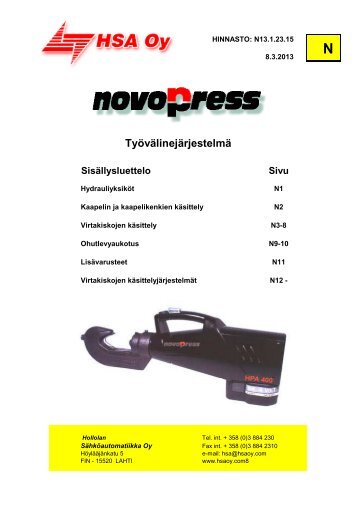 Novopress - Hollolan SÃ¤hkÃ¶automatiikka Oy