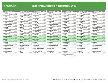 MOVIEPLEX Schedule - September, 2012 - Starz