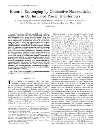 Electron Scavenging by Conductive Nanoparticles in Oil Insulated ...
