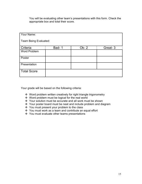 Right Triangle Trigonometry Word Problem Standards