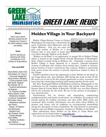 Green Lake News - Green Lake Lutheran Ministries, Minnesota