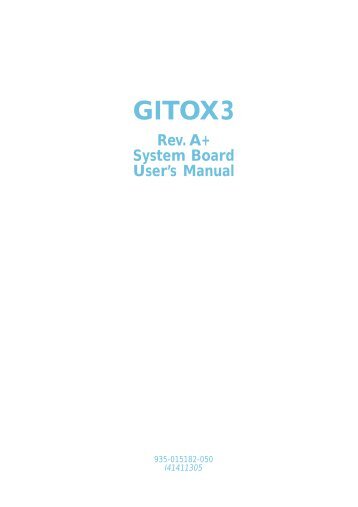 GITOX3 Rev. A+ System Board User's Manual - Rosch Computer ...