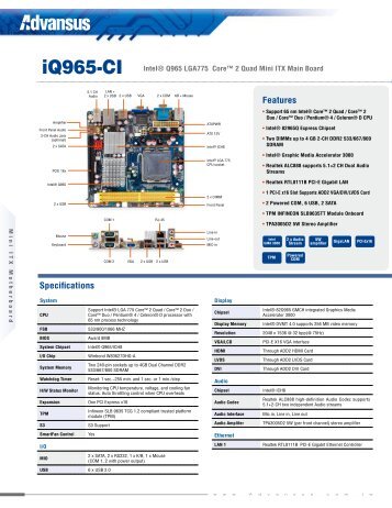 IntelÂ® Q965 LGA775 Coreâ„¢ 2 Quad Mini ITX Main Board