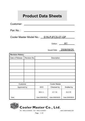 Product Data Sheets - Rosch Computer GmbH