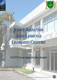 Joint Analysis and Lessons Learned Centre - NATO