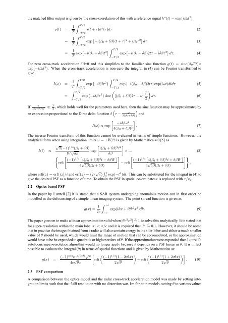 Super-resolution and the radar point spread function - UCL ...