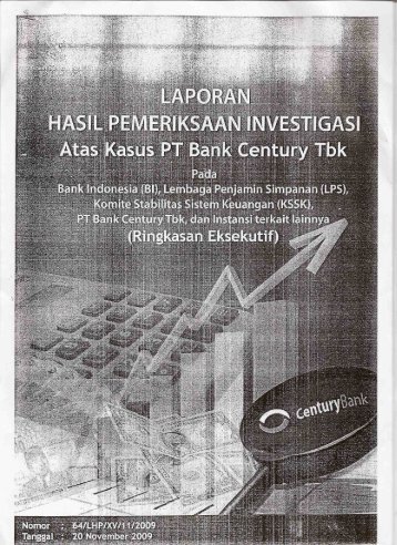 Audit Investigasi BPK Atas Bank Century
