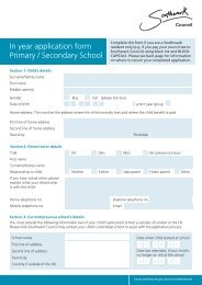 Southwark in year application form - Dulwich Hamlet Junior School