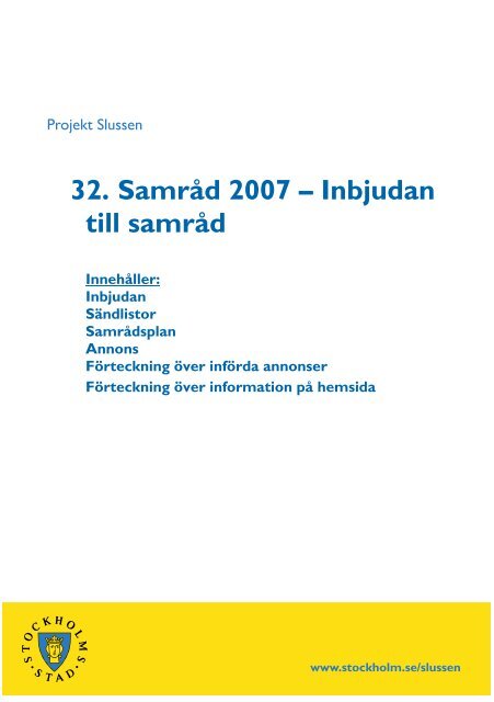 32. SamrÃ¥d 2007 â€“ Inbjudan till samrÃ¥d - Structor