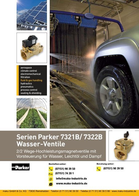 Katalog: Parker Wasser-Ventile Serie 7321B/7322B