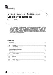 Guide des archives hospitaliÃ¨res Les archives publiques - Ascodocpsy