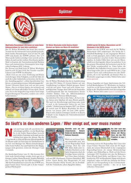 SVWW Kurier 33.spieltag - Die offizielle Homepage des SV Wehen ...