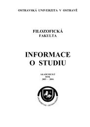 Informace o studiu FF 2003-2004 - FilozofickÃ¡ fakulta - OstravskÃ¡ ...