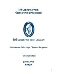 The IB Diploma Programme - İTÜ Geliştirme Vakfı Okulları