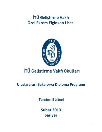 The IB Diploma Programme - İTÜ Geliştirme Vakfı Okulları