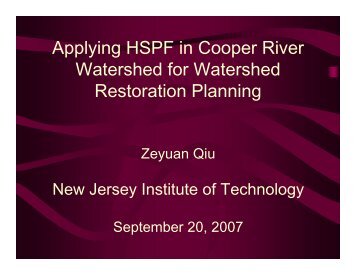 Applying HSPF in Cooper River Watershed for Watershed ...