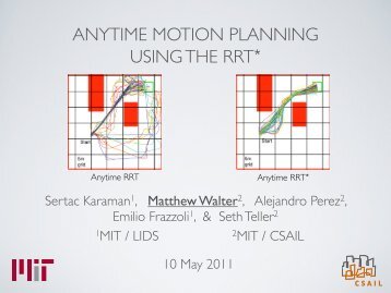 ANYTIME MOTION PLANNING USING THE RRT* - MIT