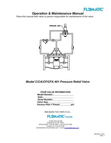 Model C401/CF401-Pressure Relief Valve