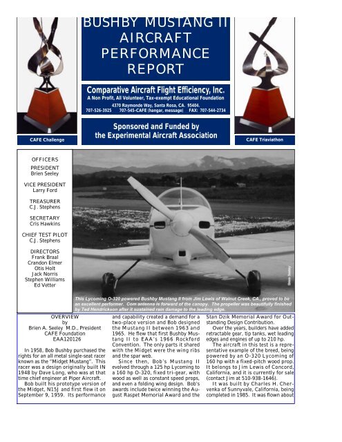 bushby mustang ii aircraft performance report - CAFE Foundation