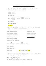 Solutions for the “Calculation of pH in buffer systems”