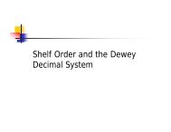 Shelf Order and the Dewey Decimal System