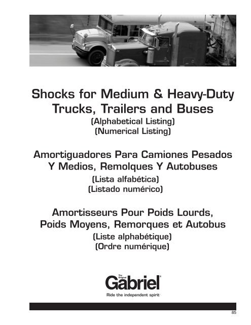 Heavy Truck Application Guide - Gabriel