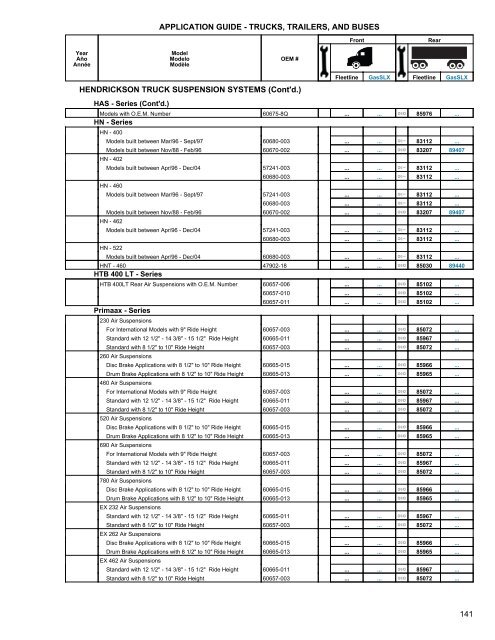 Heavy Truck Application Guide - Gabriel