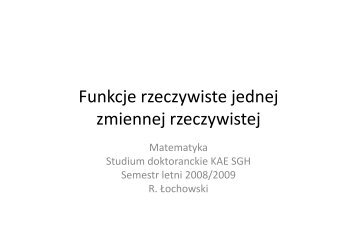 Funkcje jednej zmiennej