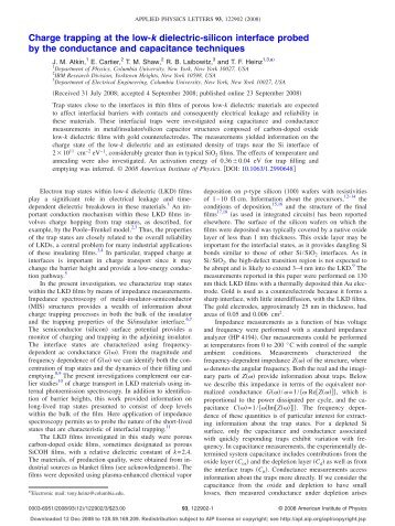 Charge trapping at the low-k dielectric-silicon ... - Tony F. Heinz